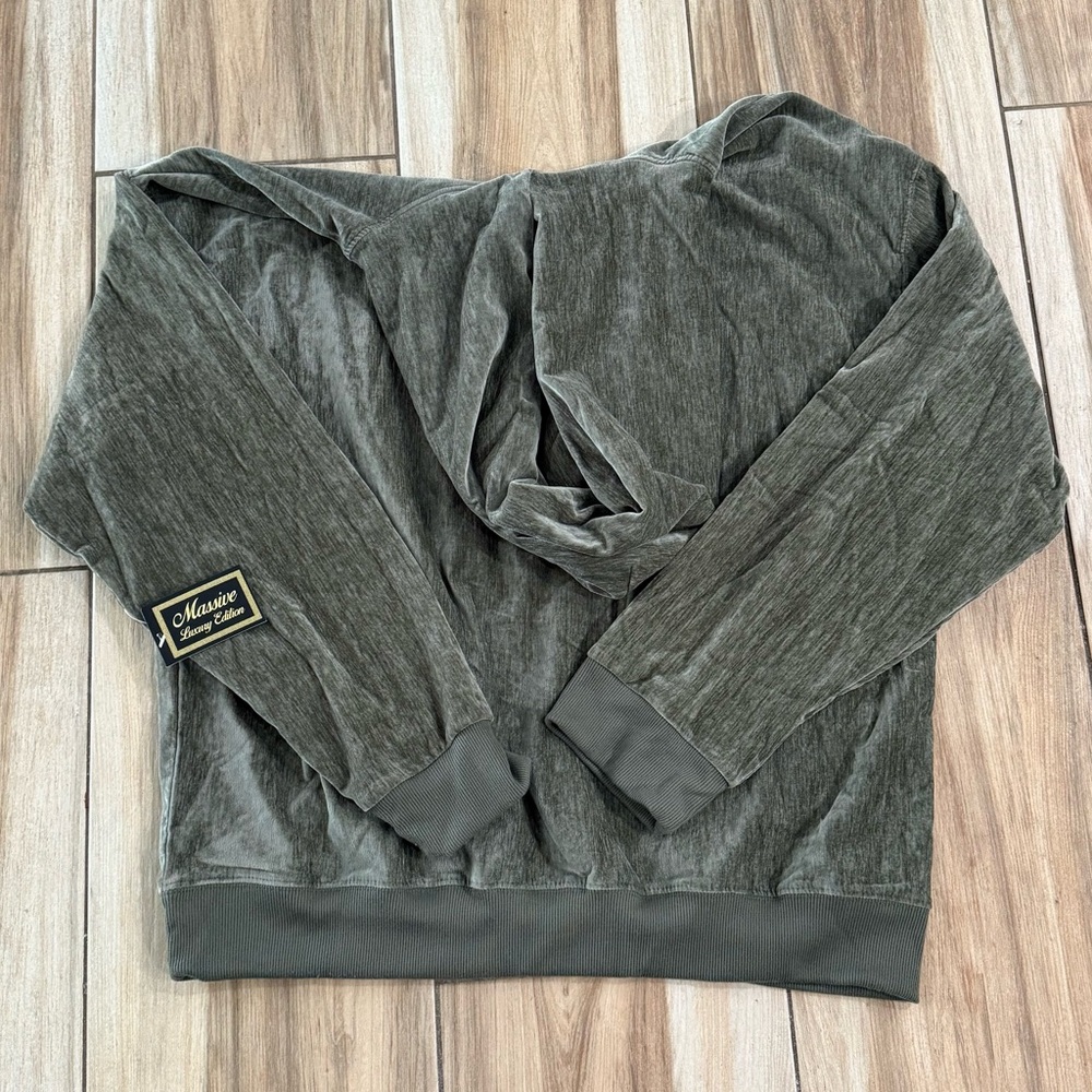 NWT Massive Luxury Olive Velour hoodie